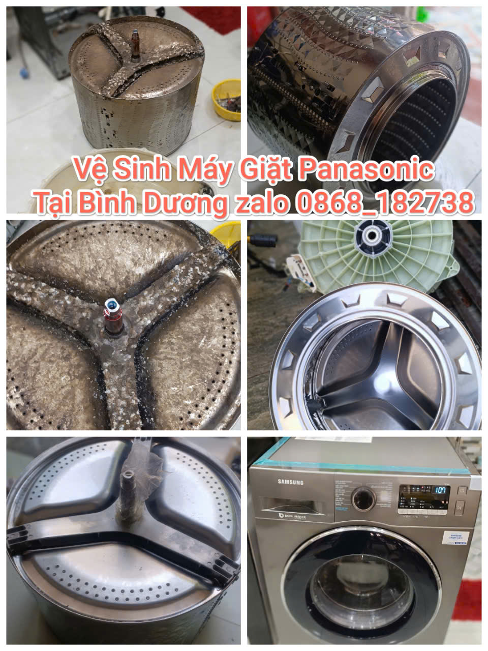 vệ sinh máy giặt panasonic tại bình dương